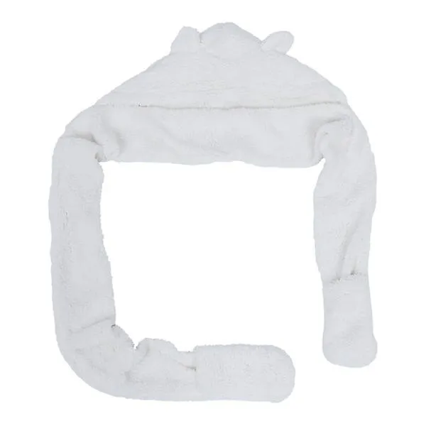 1pc 3 In 1 Hooded Scarf Hat Scarf Gloves Set Bear Hat Scarf Mittens Set