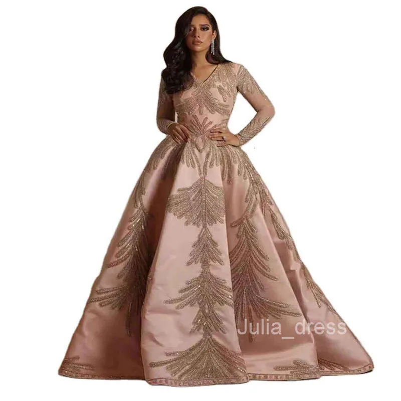 2024 Nuevo uso de mujeres mangas calientes Vestido largo Banquete Sexy Vestido de noche rosa