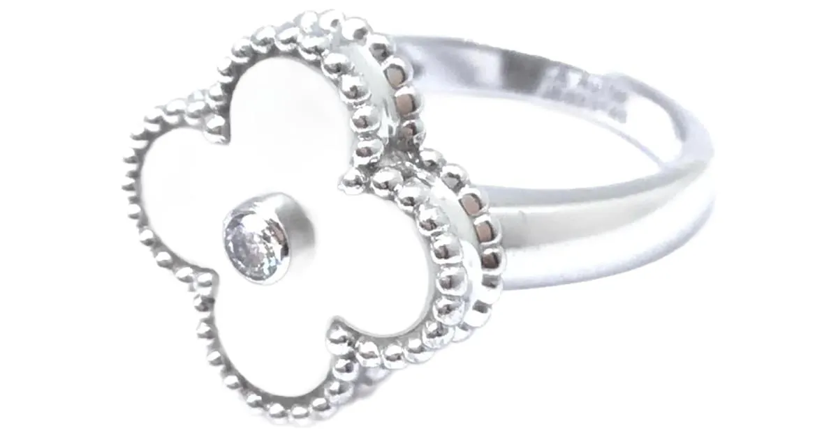 Anillo Alhambra de Van Cleef & Arpels Blanco 