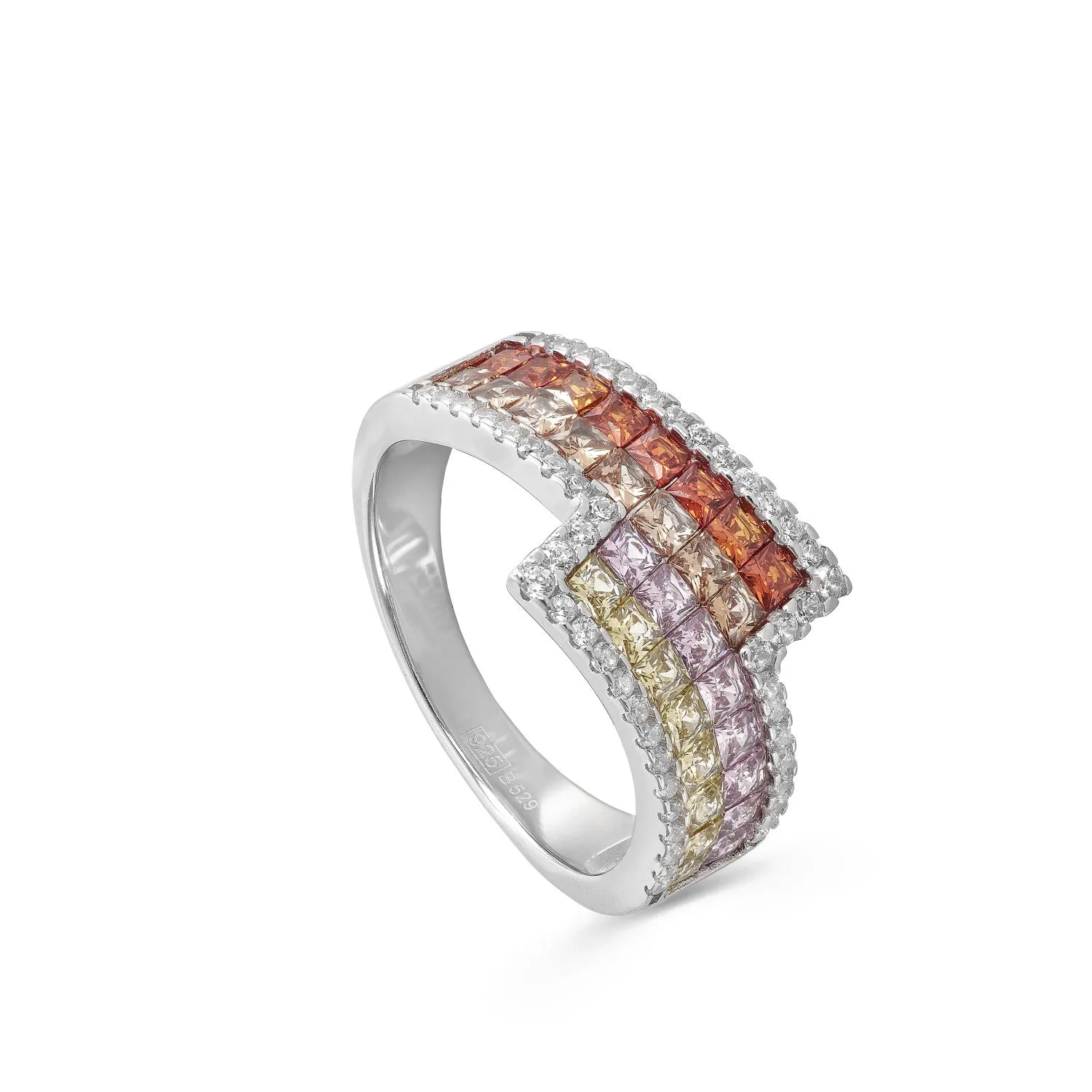 Anillos con piedras diseo desigual tonos cálidos