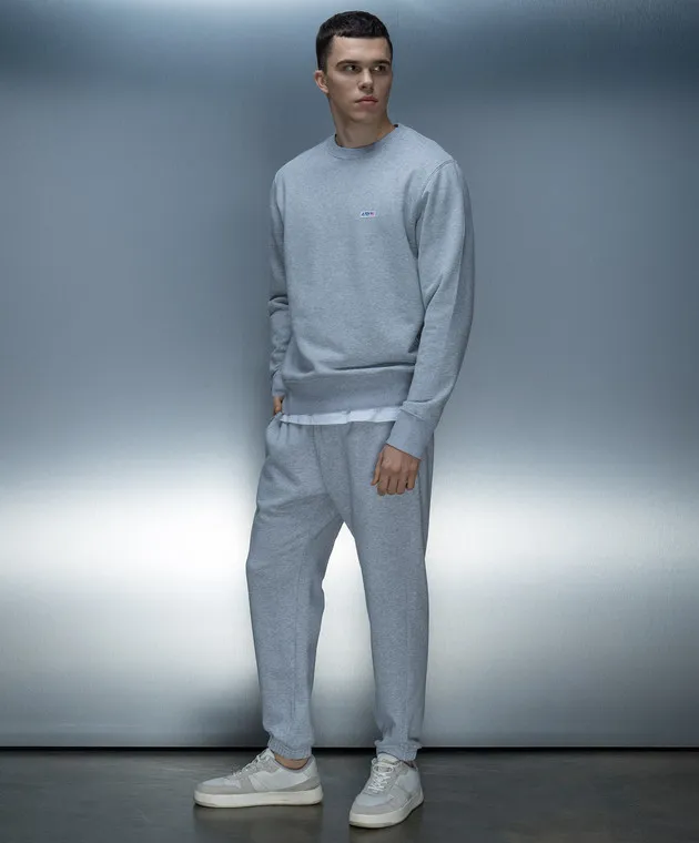 AUTRY Gray joggers with logo patch