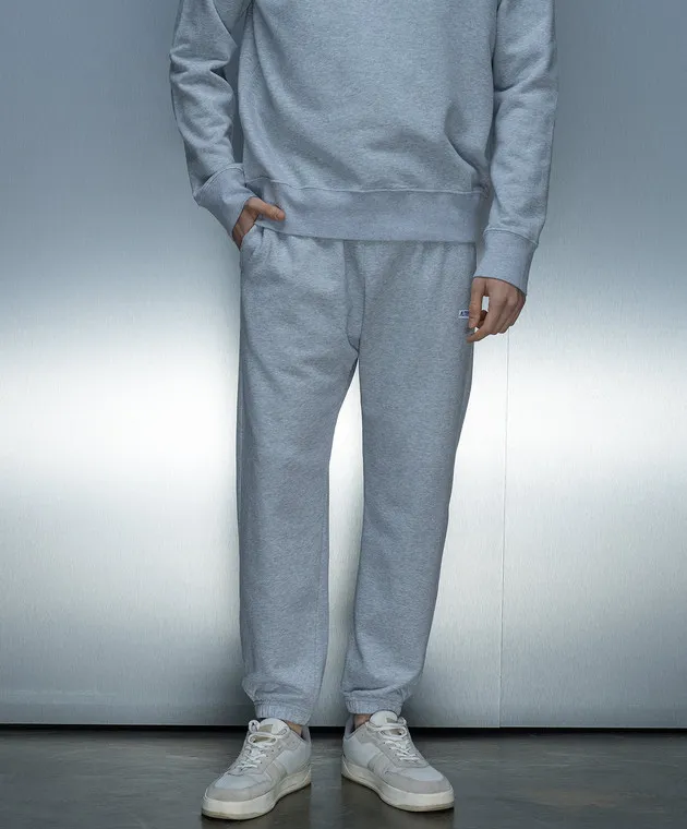 AUTRY Gray joggers with logo patch
