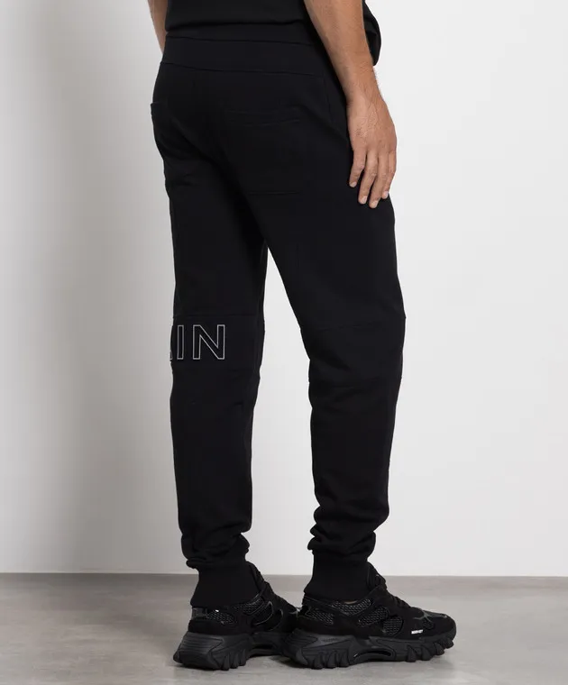 Balmain Black joggers with textured logo
