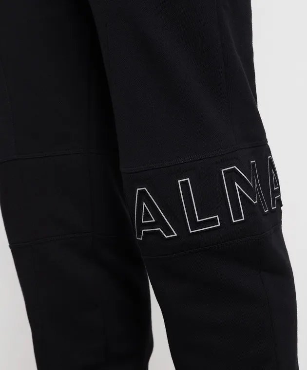 Balmain Black joggers with textured logo