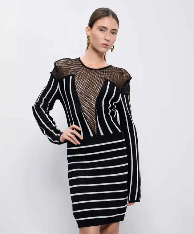 Balmain Black striped dress