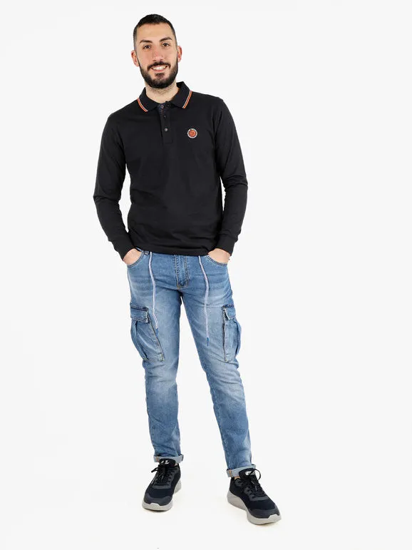 Be Board Polo de hombre de algodón de manga larga