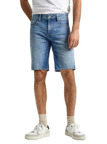 Bermuda Pepe Jeans Slim Azul Para Hombre