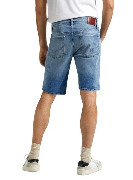 Bermuda Pepe Jeans Slim Azul Para Hombre