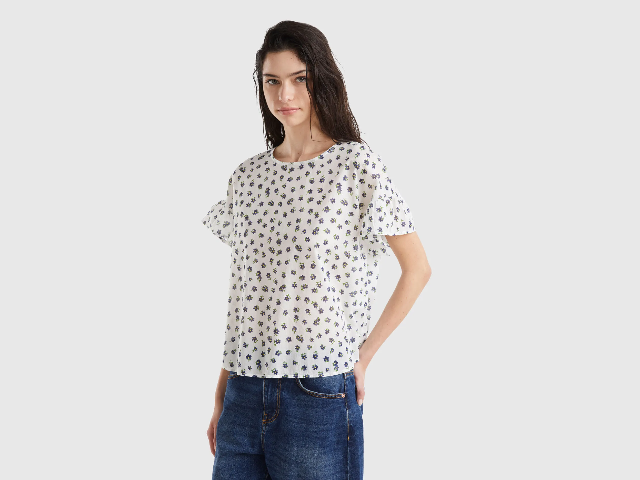 Blusa estampada de algodón ligero