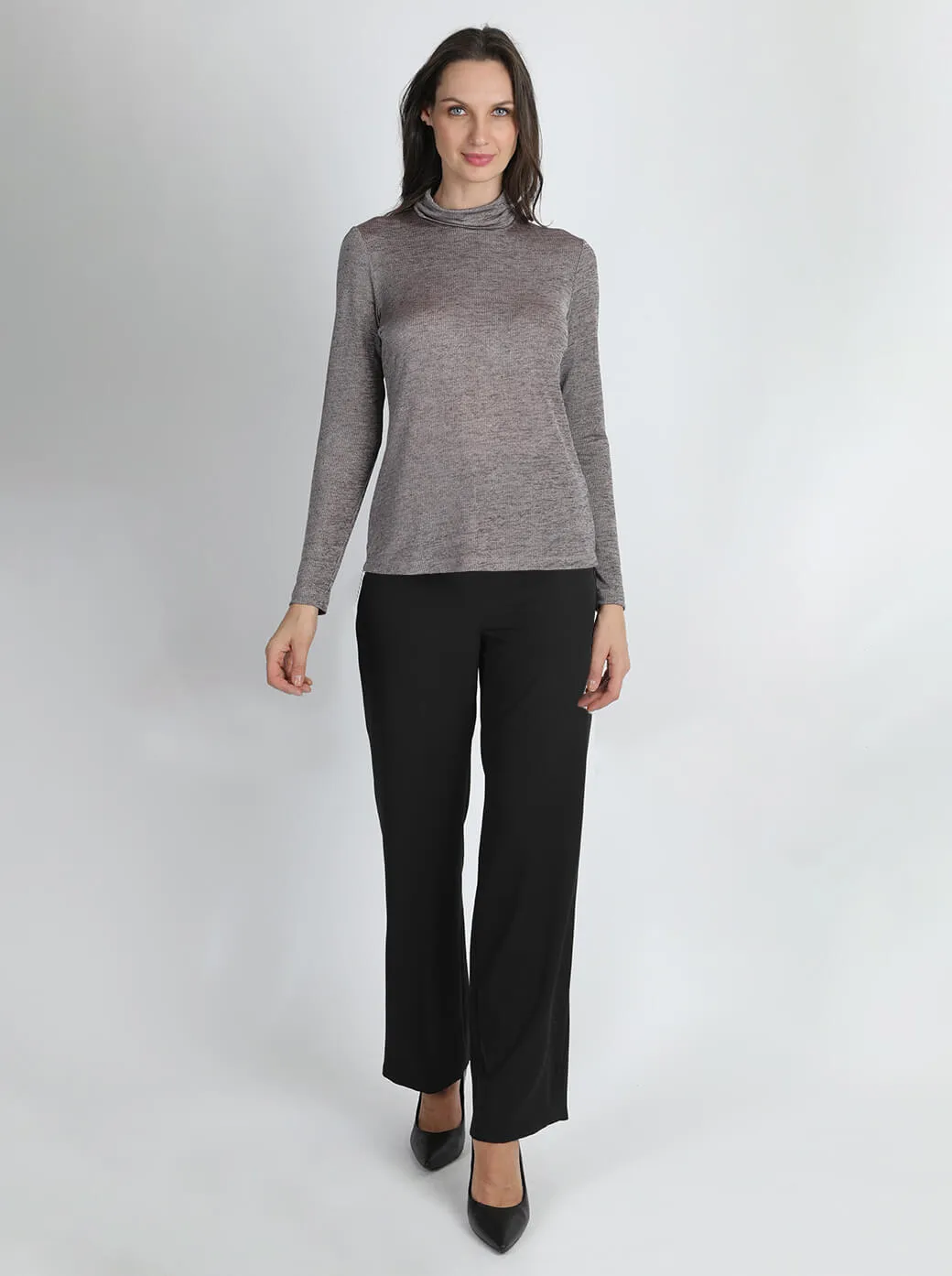 Blusa gris con rosa Ivannia
