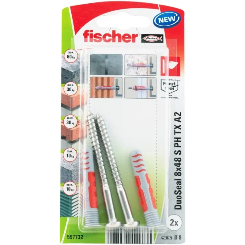 Blíster de 2 tacos de sellado DuoSeal de Fischer