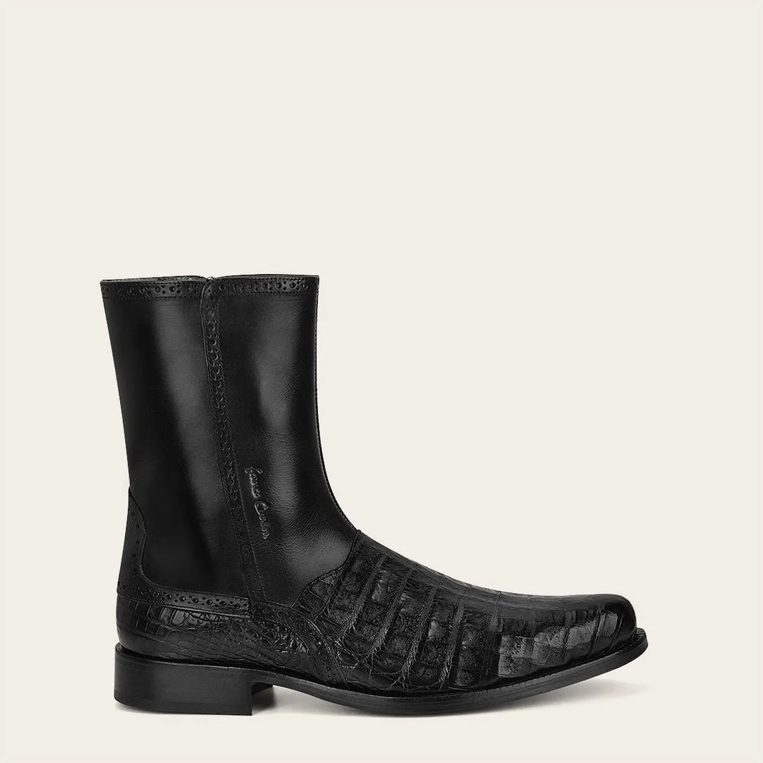Bota de vestir en piel genuina de caimán para caballero