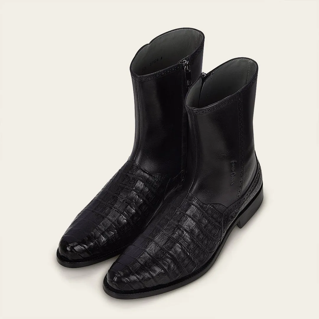 Bota de vestir en piel genuina de caimán para caballero