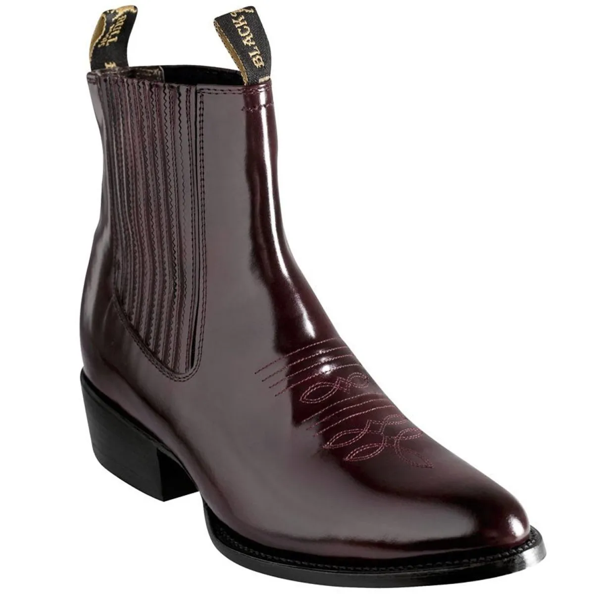 BOTINES CHARROS HORMA OVAL DE CAMALEON COLOR VINO BUF819VINO