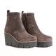 Botines plataforma Alpe grises con cuña dentada