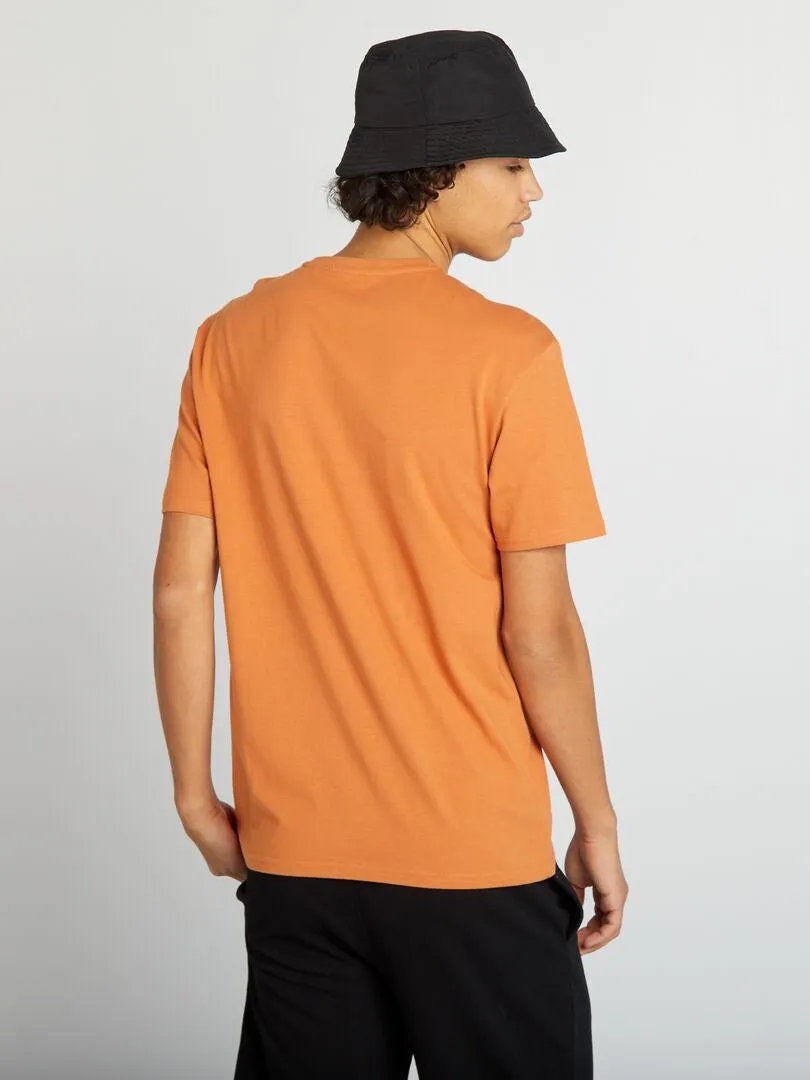 CAMISETA DE MANGA CORTA CON INSCRIPCIONES  MARRON