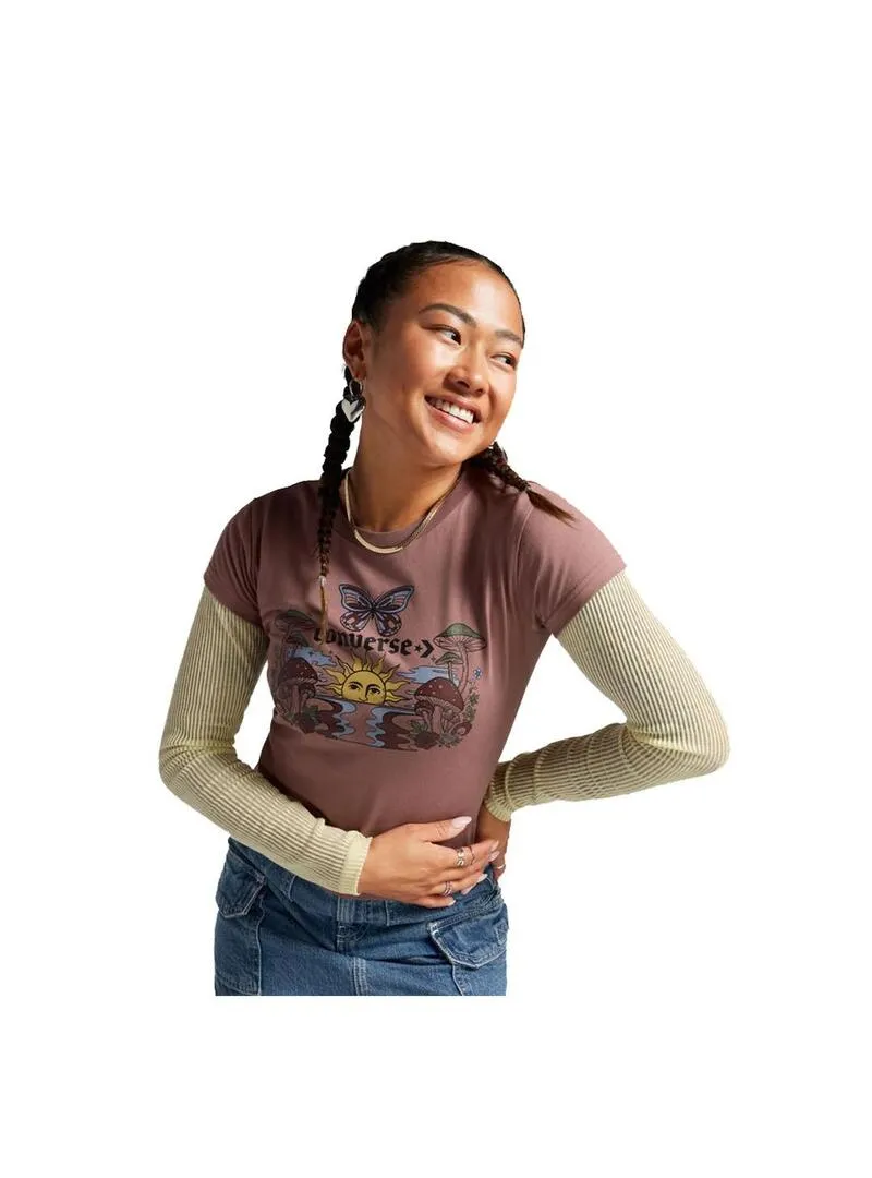 Camiseta Mujer Converse Blooming Granate