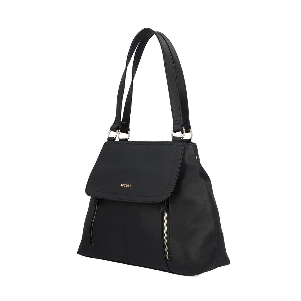 Cartera de hombro Melbourne negra L