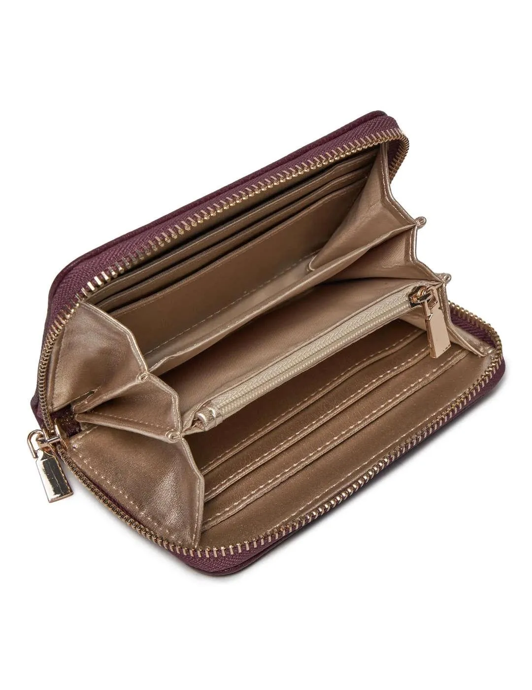 Cartera Guess Meridian violeta cierre cremallera para mujer