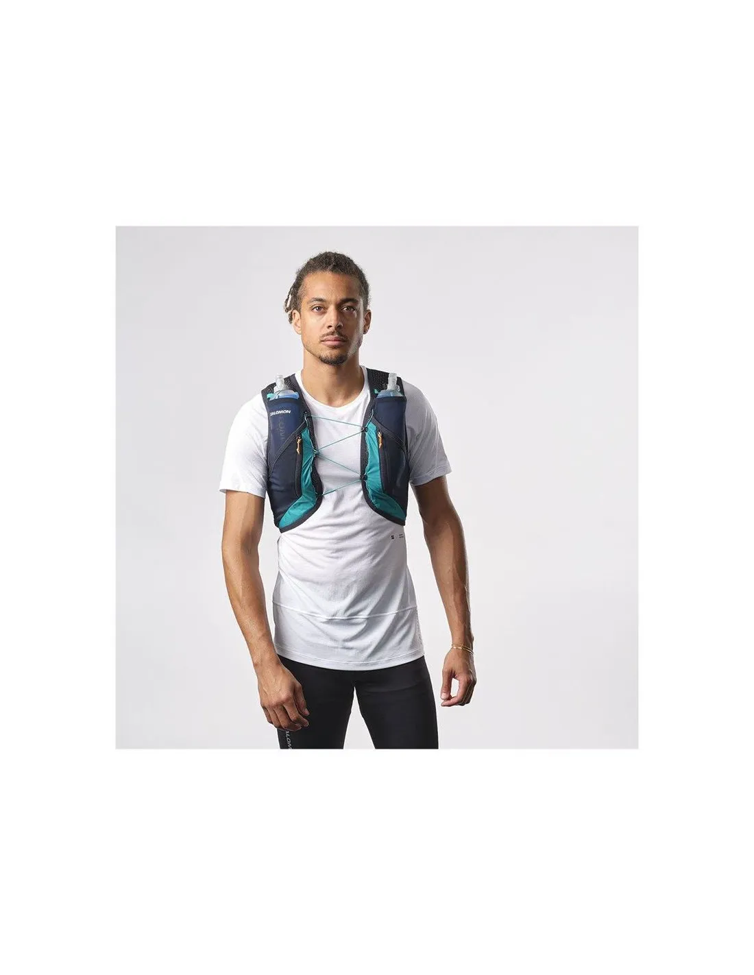Chaleco de Running Salomon Active Skin 4 Set Hombre Azul