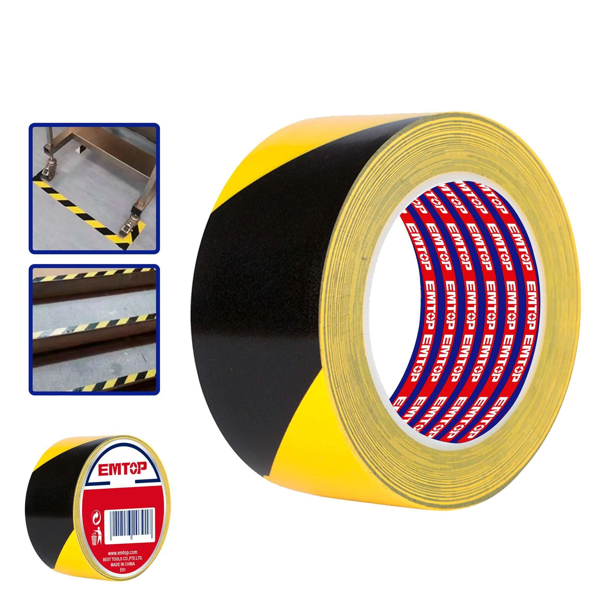 Cinta de Seguridad Negra/Amarilla 50 mm x 30 M