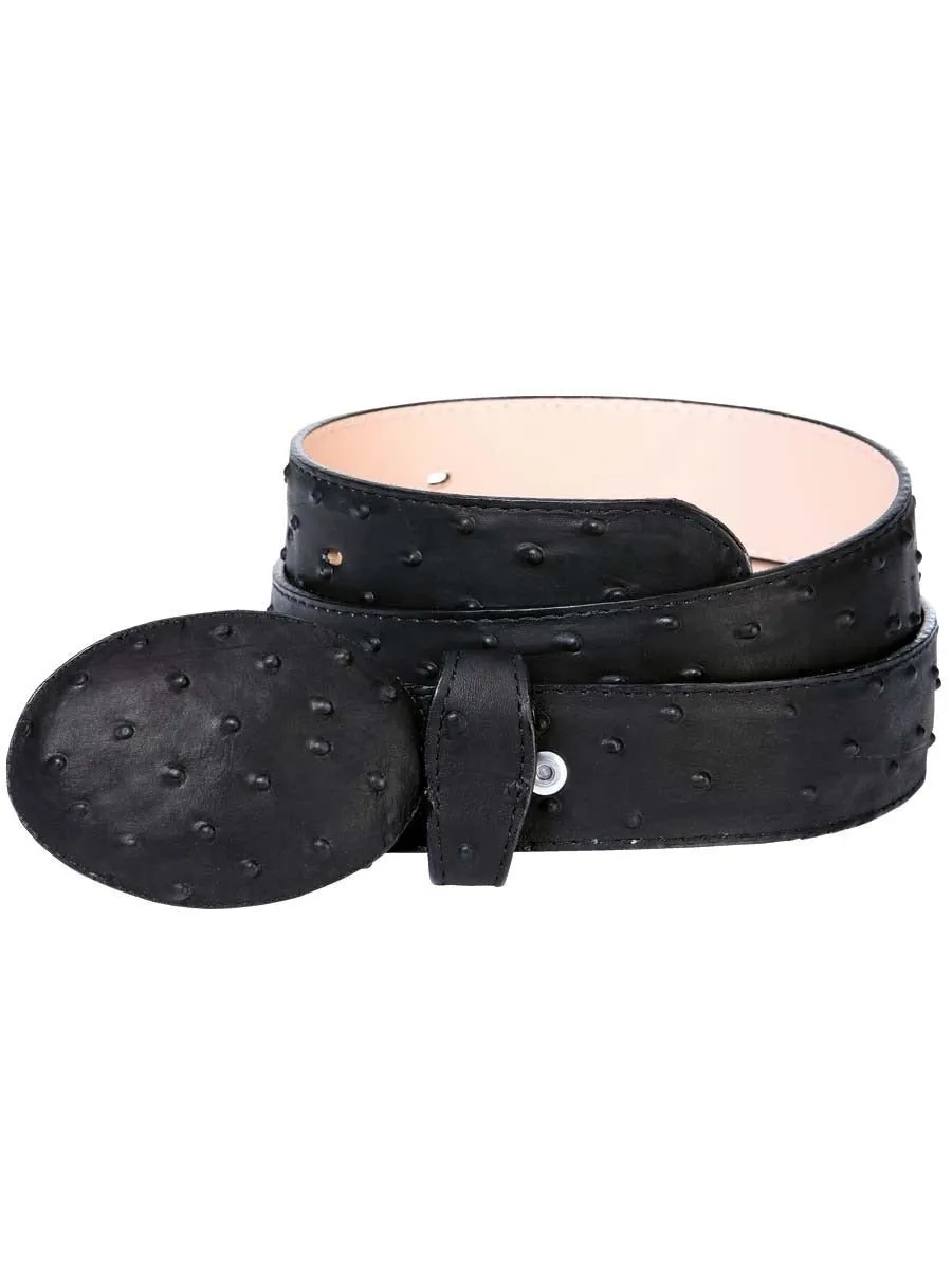 CINTO VAQUERO AVESTRUZ IMIT PARA HOMBRE 'EL GENERAL' *NEGRO705*