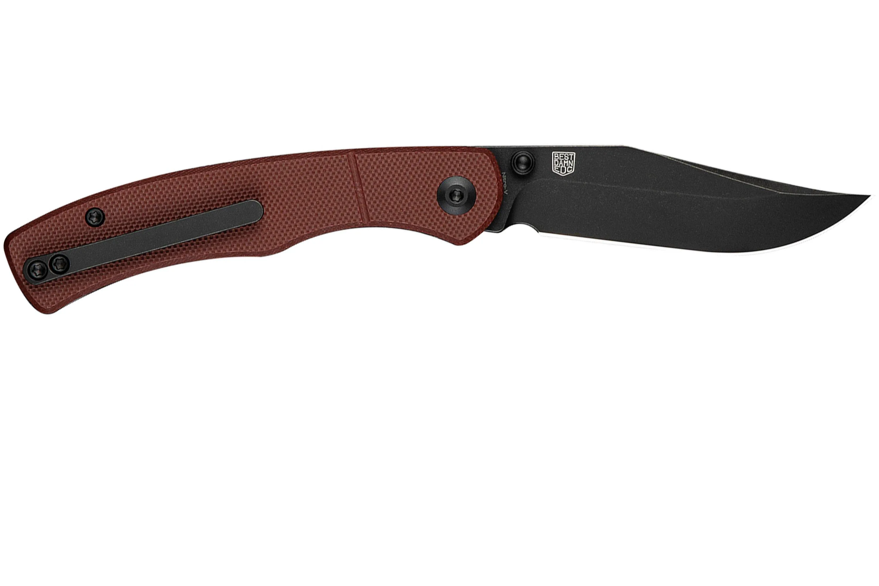 CIVIVI CLINGMAN C230652 BLACK STONEWASHED NITROV BURGUNDY G10, NAVAJA, DISEñO DE TAYLOR MARTIN