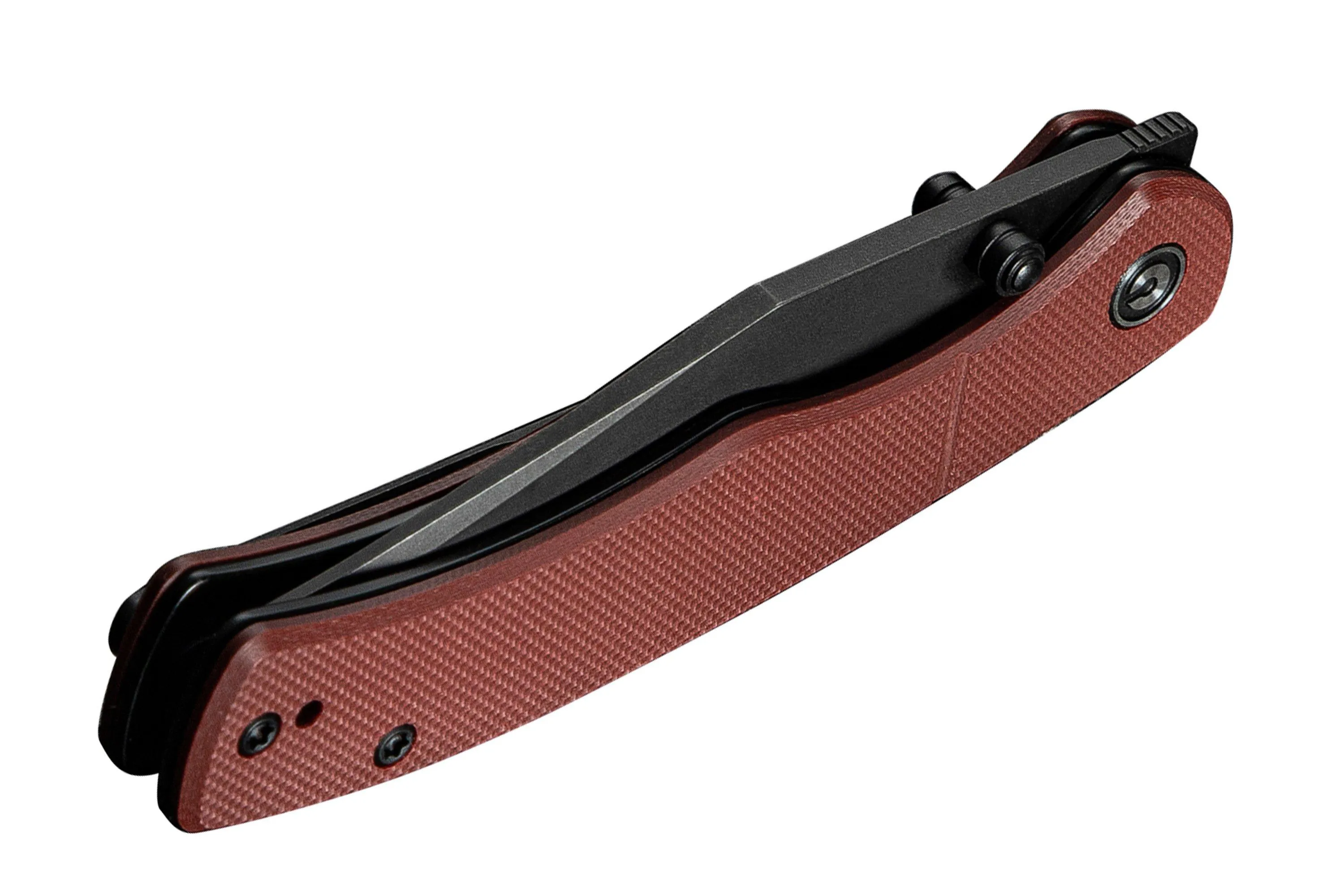 CIVIVI CLINGMAN C230652 BLACK STONEWASHED NITROV BURGUNDY G10, NAVAJA, DISEñO DE TAYLOR MARTIN