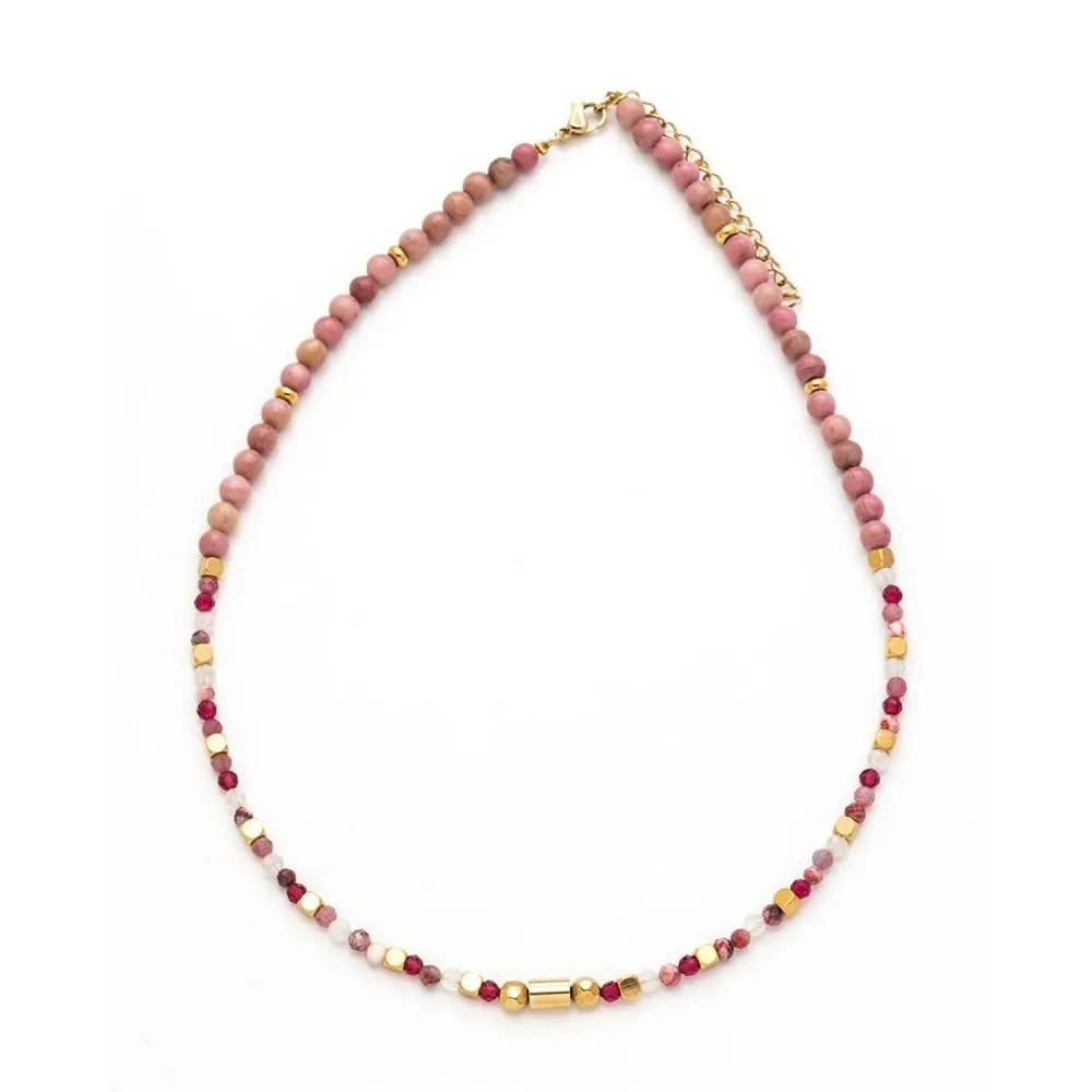 Collar Sabina Rodonita Oro