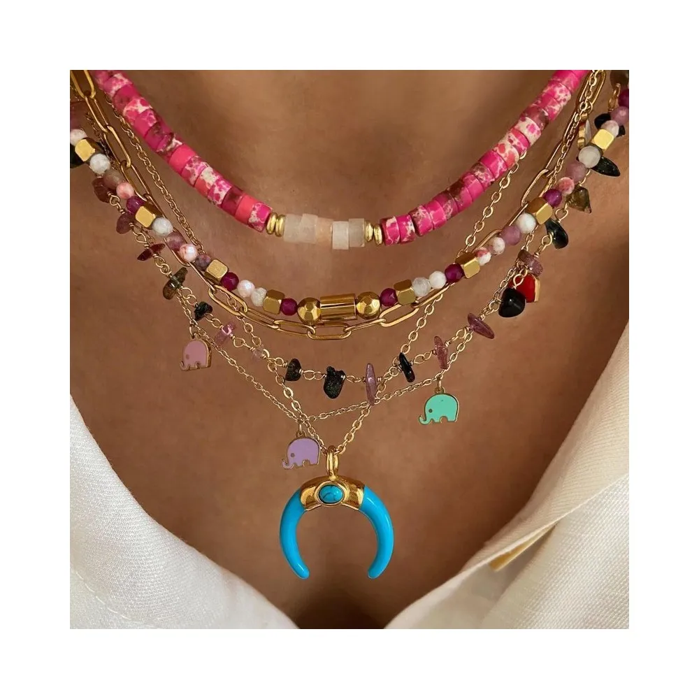 Collar Sabina Rodonita Oro