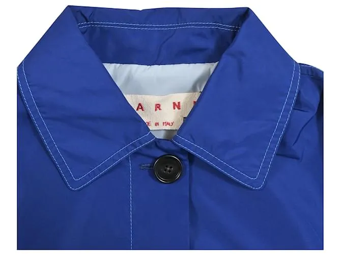 Cortavientos Marni Logo en nylon azul 