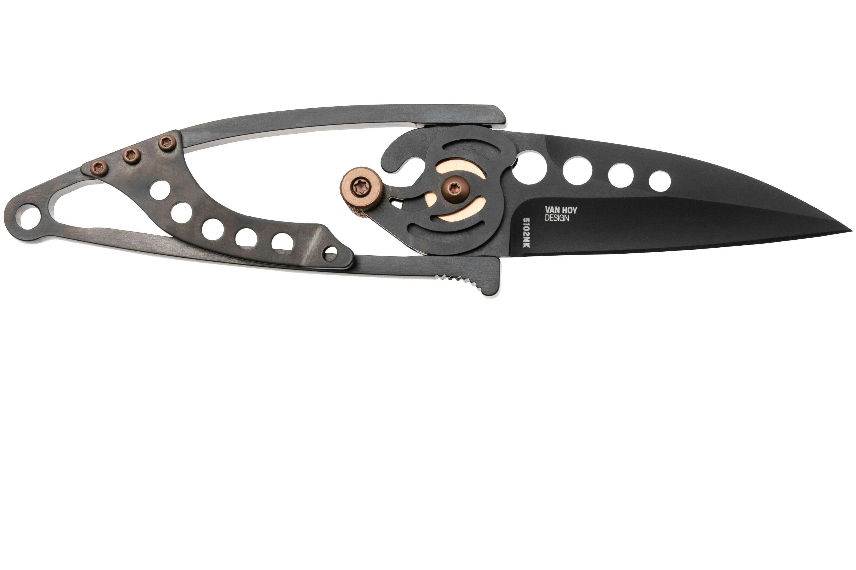 CRKT Snap Lock Black 5102NK Black Titanium Nitride 420J2, Black Stainless Steel, navaja, Ed Van Hoy design