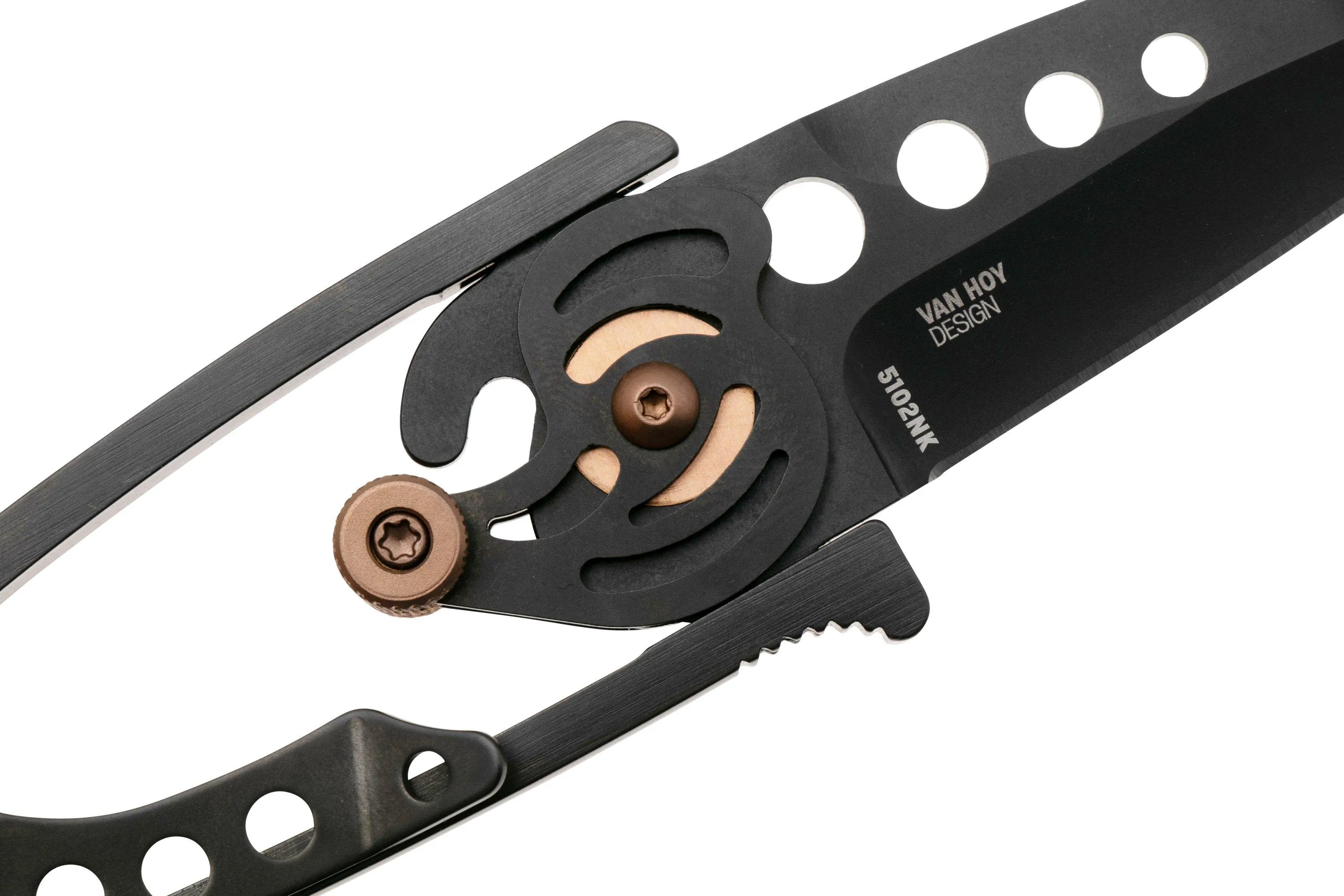 CRKT Snap Lock Black 5102NK Black Titanium Nitride 420J2, Black Stainless Steel, navaja, Ed Van Hoy design