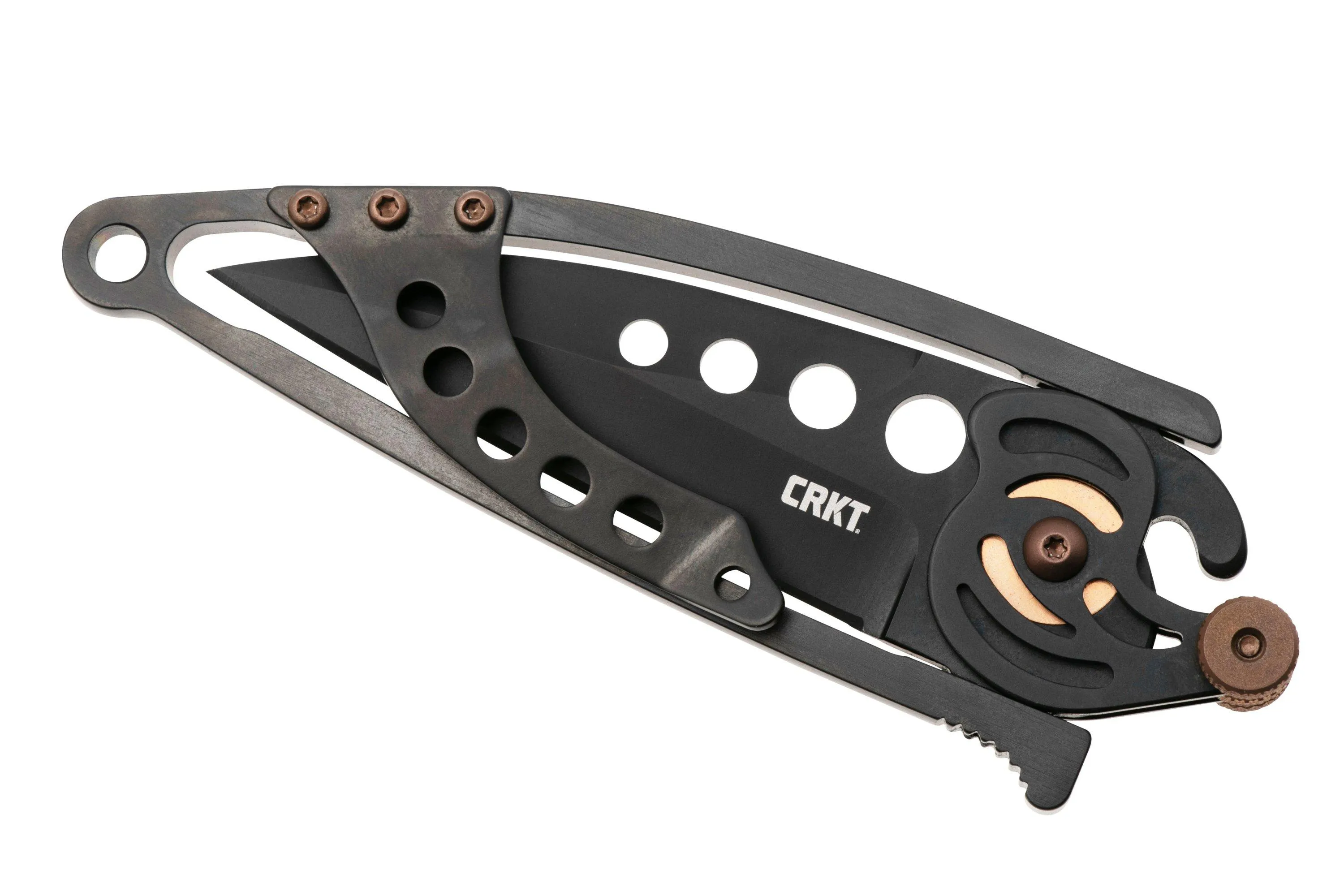 CRKT Snap Lock Black 5102NK Black Titanium Nitride 420J2, Black Stainless Steel, navaja, Ed Van Hoy design