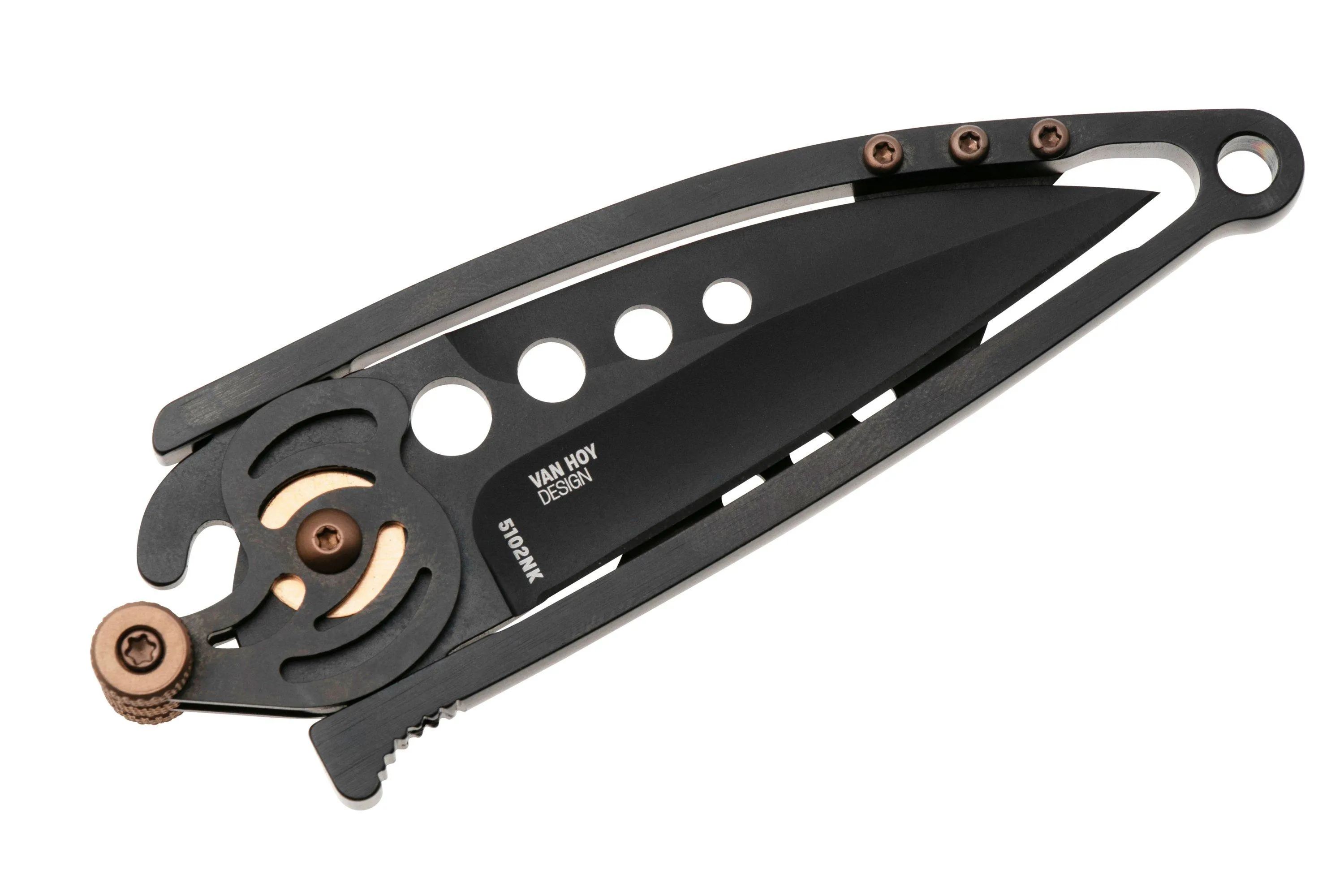 CRKT Snap Lock Black 5102NK Black Titanium Nitride 420J2, Black Stainless Steel, navaja, Ed Van Hoy design