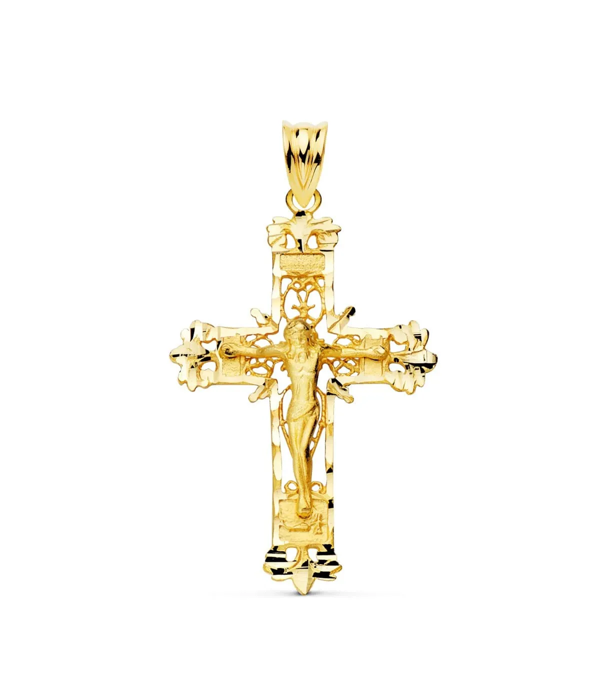 Cruz Filigrana Cristo Oro Amarillo 18K 36mm