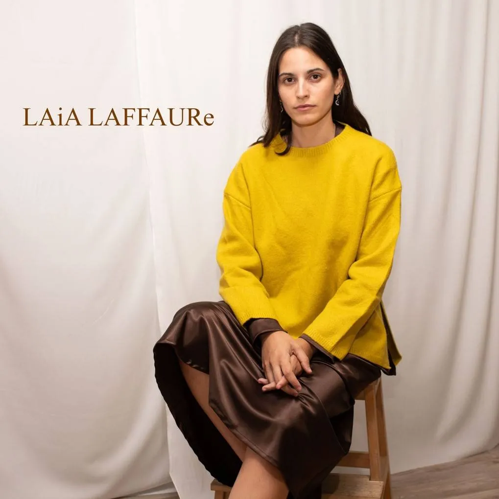 Falda satinada Laia Laffaure Marron