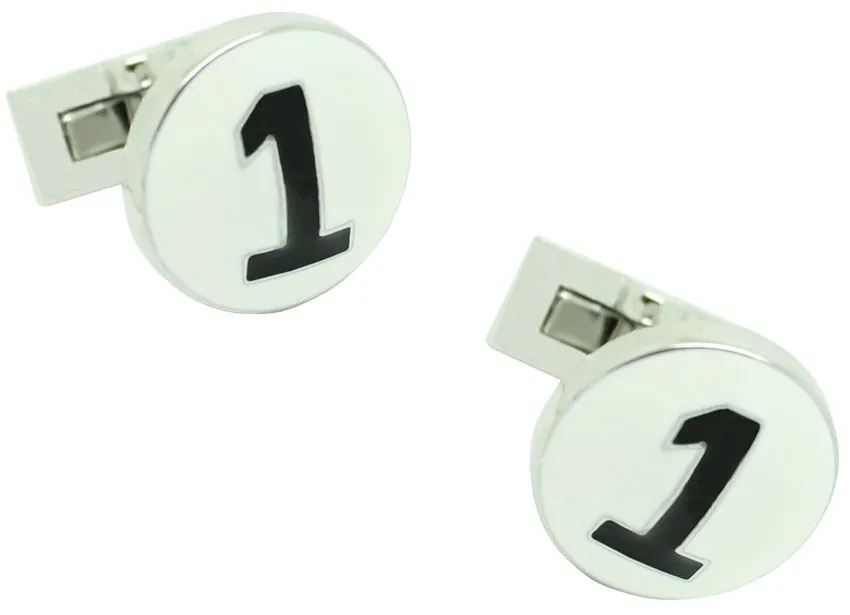 GEMELOS PARA CAMISA SKULTUNA RACER PLATEADO  BLANCO
