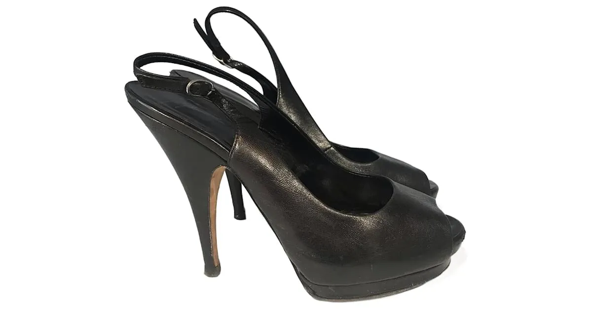 GIUSEPPE ZANOTTI Tacones T.UE 38.5 cuero Negro 