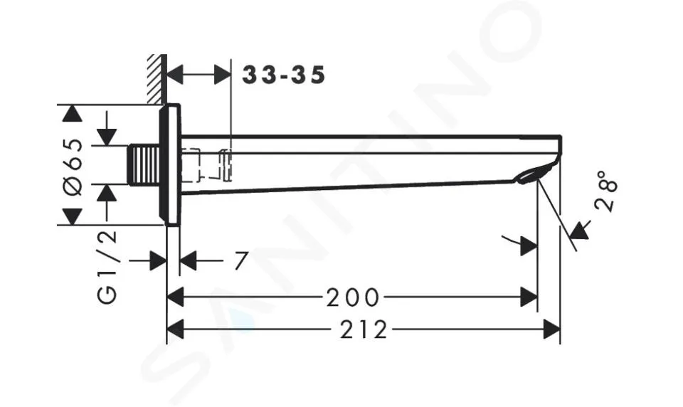 HANSGROHE REBRIS S  CA?O DE BA?ERA, NEGRO MATE 72430670