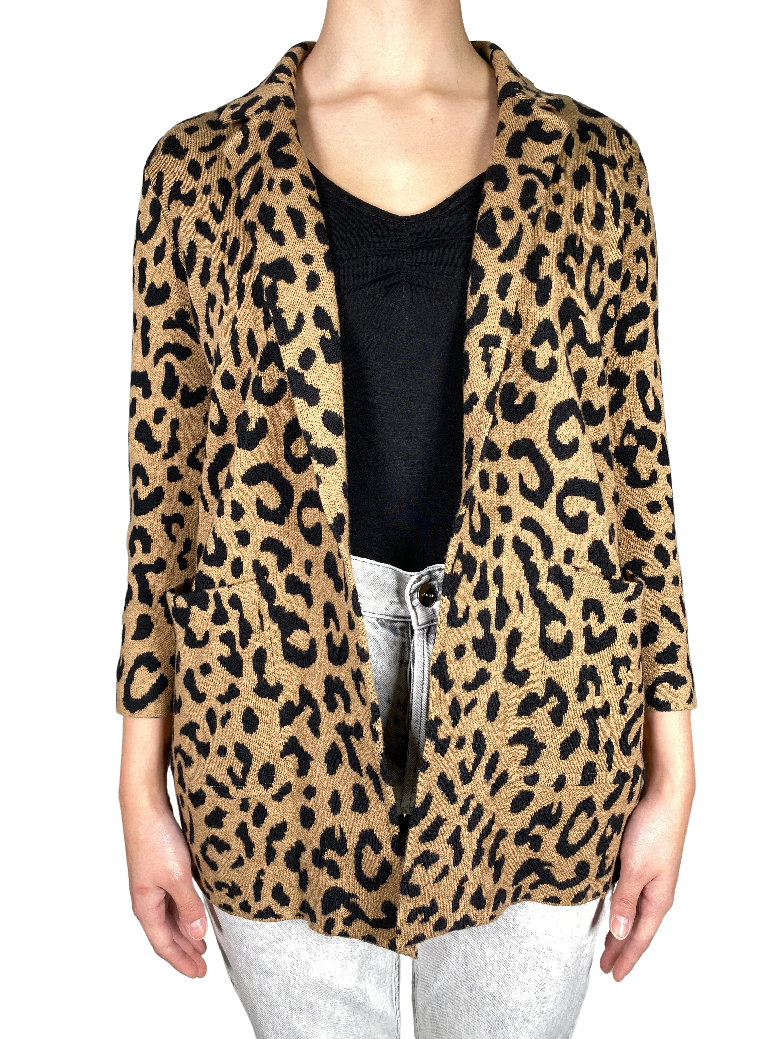 JCREW Sweater Blazer Animal Print