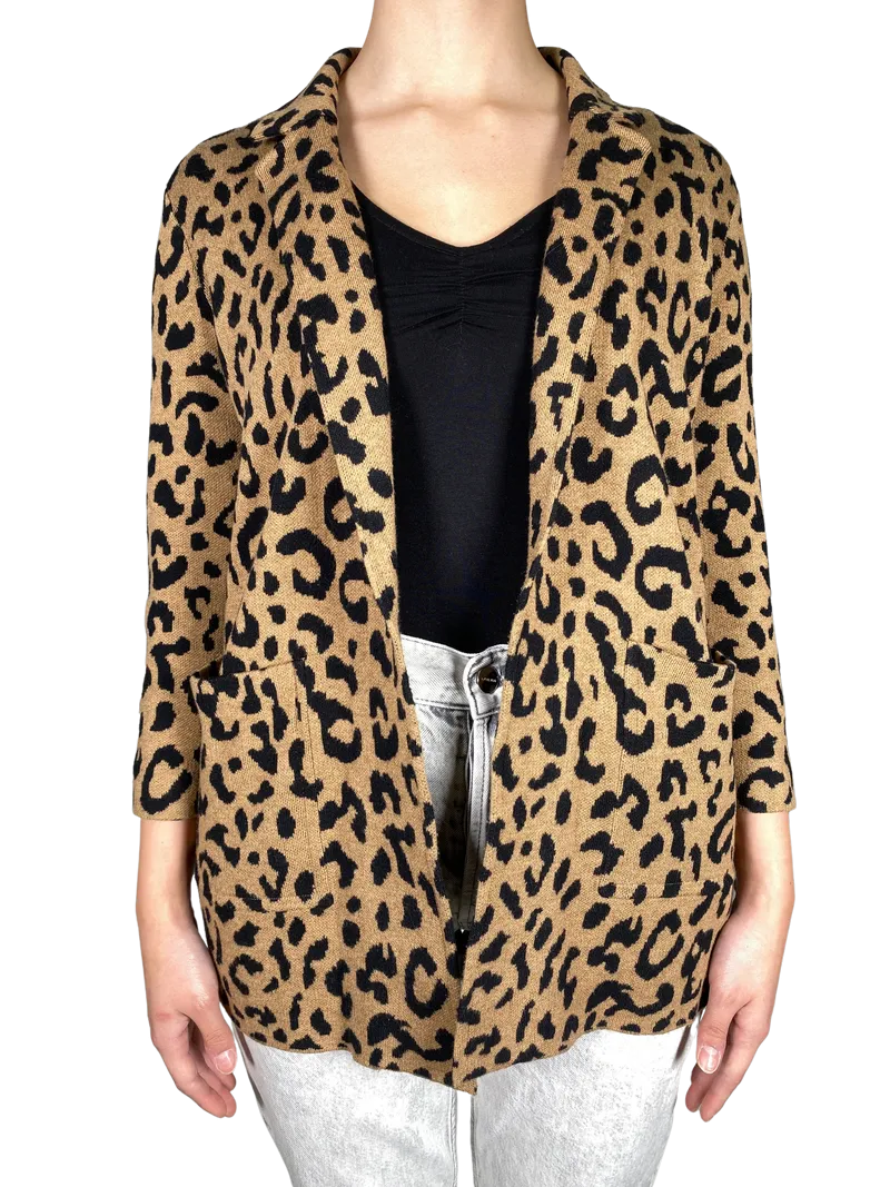 JCREW Sweater Blazer Animal Print
