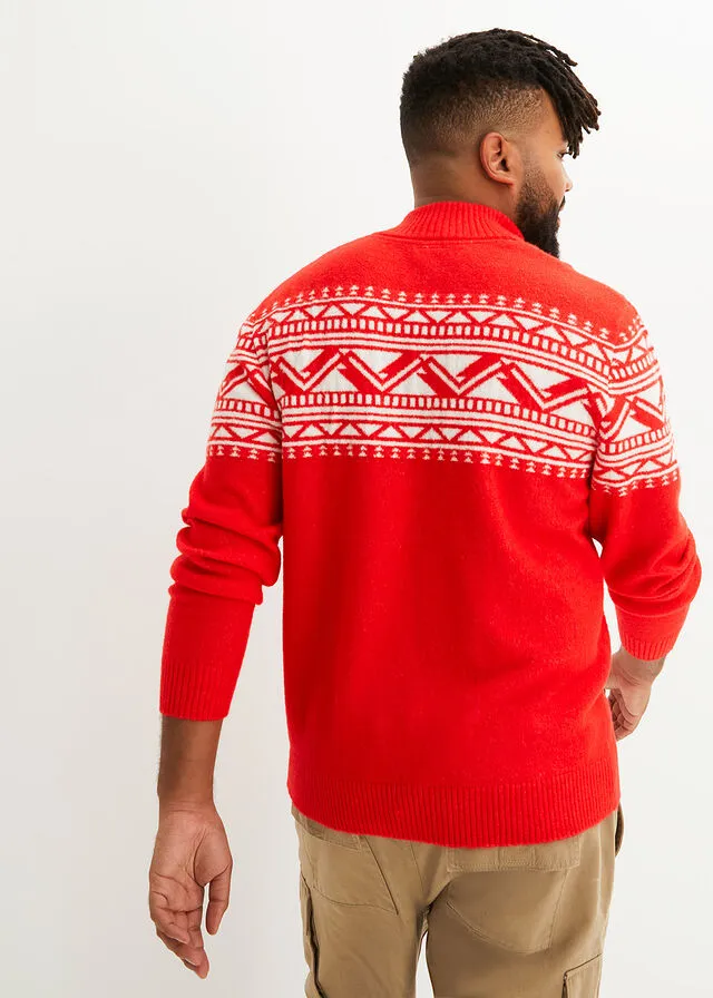 JERSEY ESTILO TROYER BLANCO LANANEGRO CON PATRóN NóRDICO
