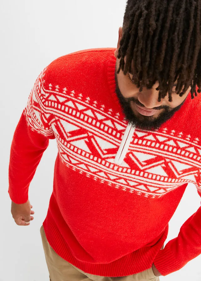 JERSEY ESTILO TROYER BLANCO LANANEGRO CON PATRóN NóRDICO