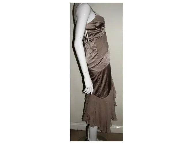 Karen Millen Vestido de sirena color champán Bronce Cobre 