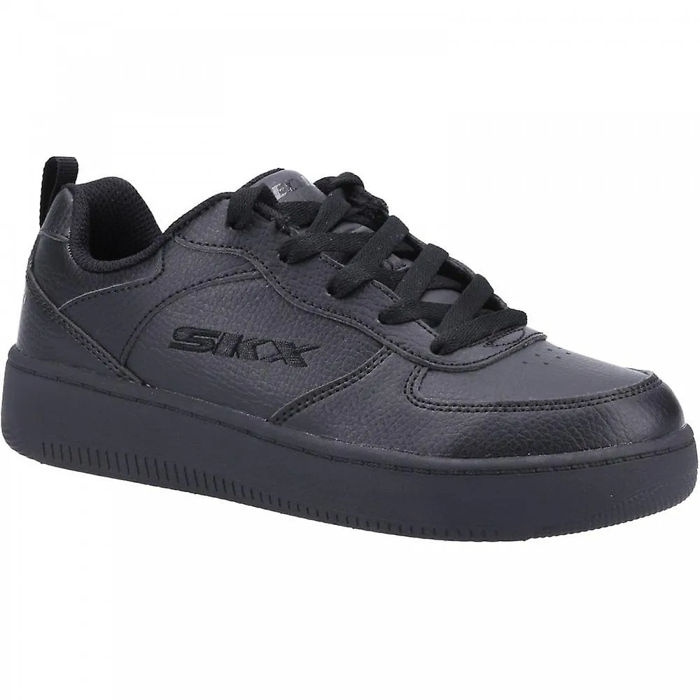 Kids Skechers Sport Court 92 | Black | Childrens School Trainers