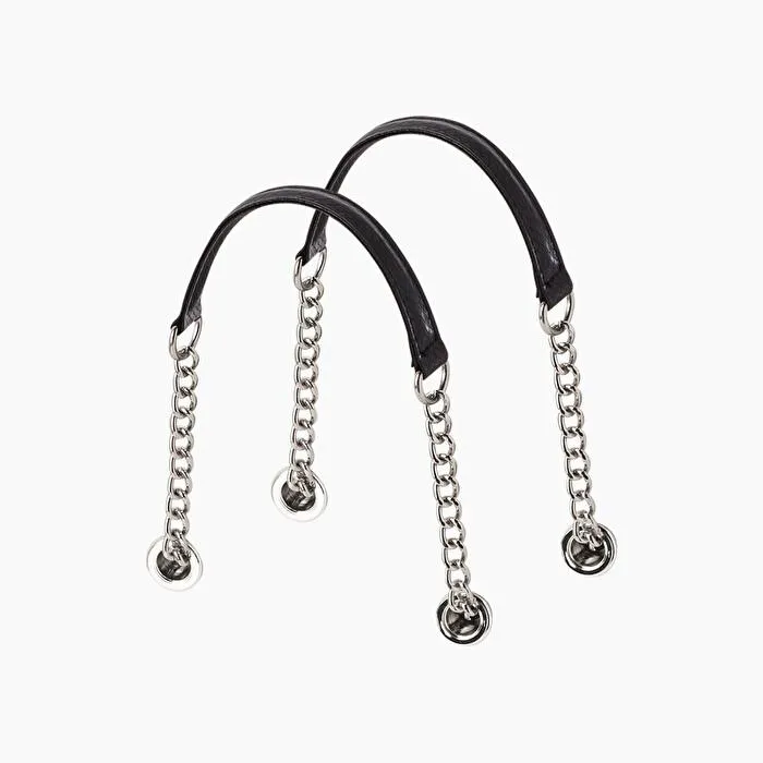 Mango corto negro estampado snake cadena con banda