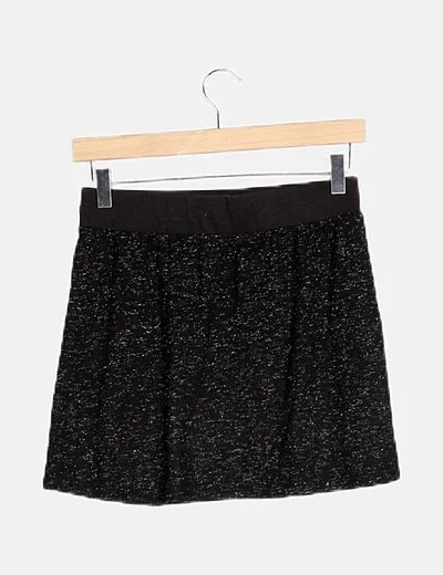 Mango Falda negra hilo lurex