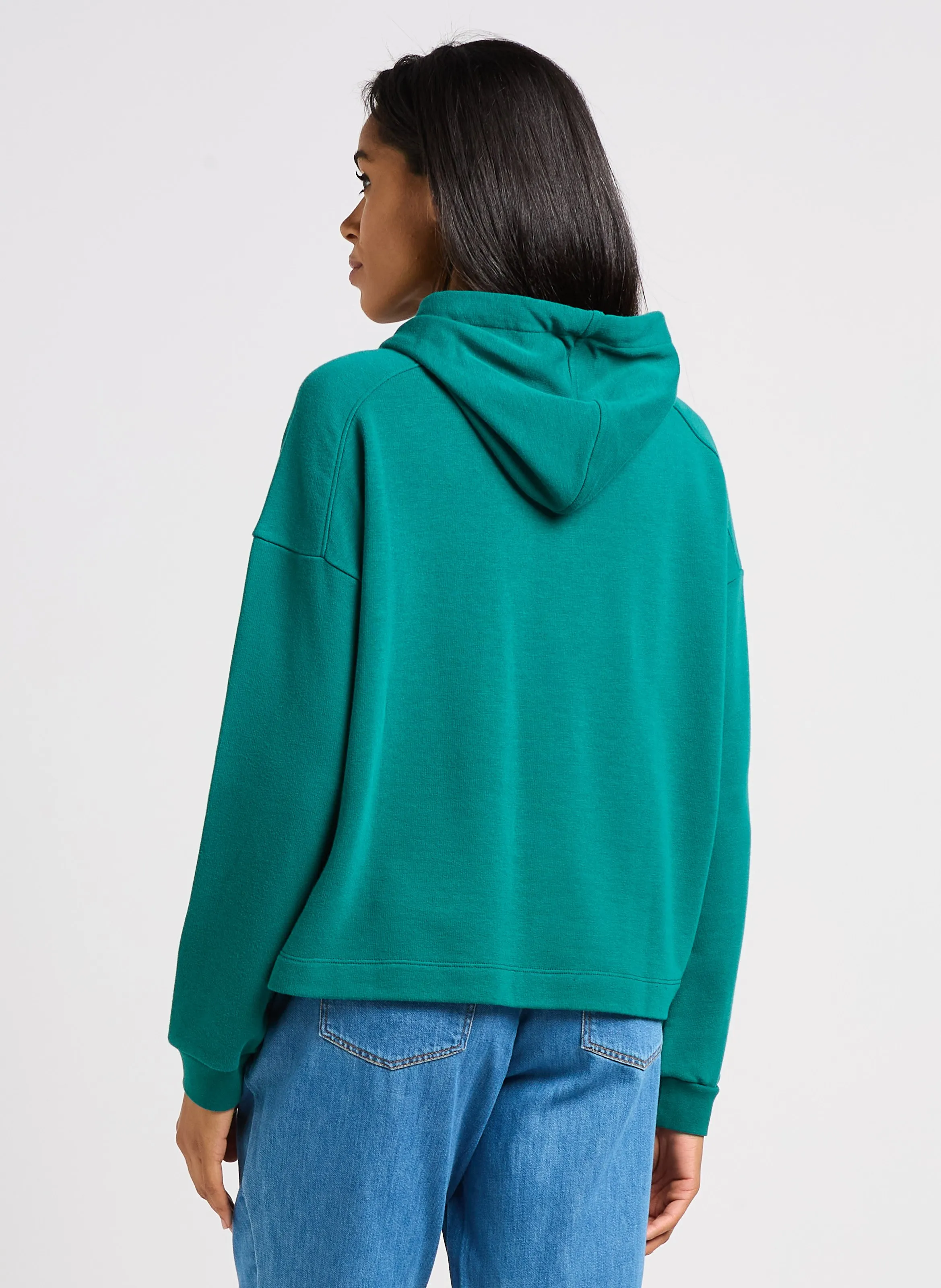 MAORI  SUDADERA CON CAPUCHA RECTA DE ALGODóN MEZCLADO EN VERDE