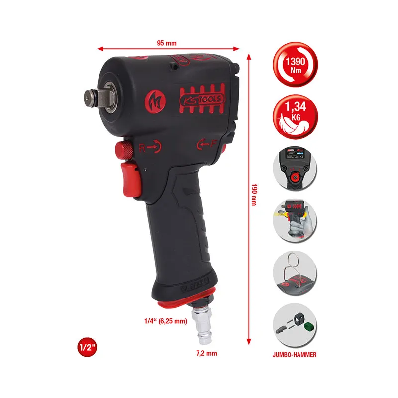 MiniMONSTER 1/2″ Destornillador de impacto 1390 Nm